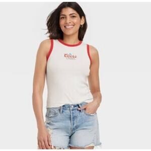 Hybrid Apparel NWT Coors Light Cream Red Graphic Tank Top Size XL